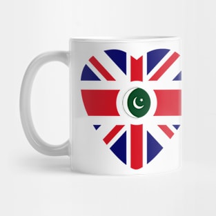 British Pakistani Multinational Patriot Flag Series (Heart) Mug